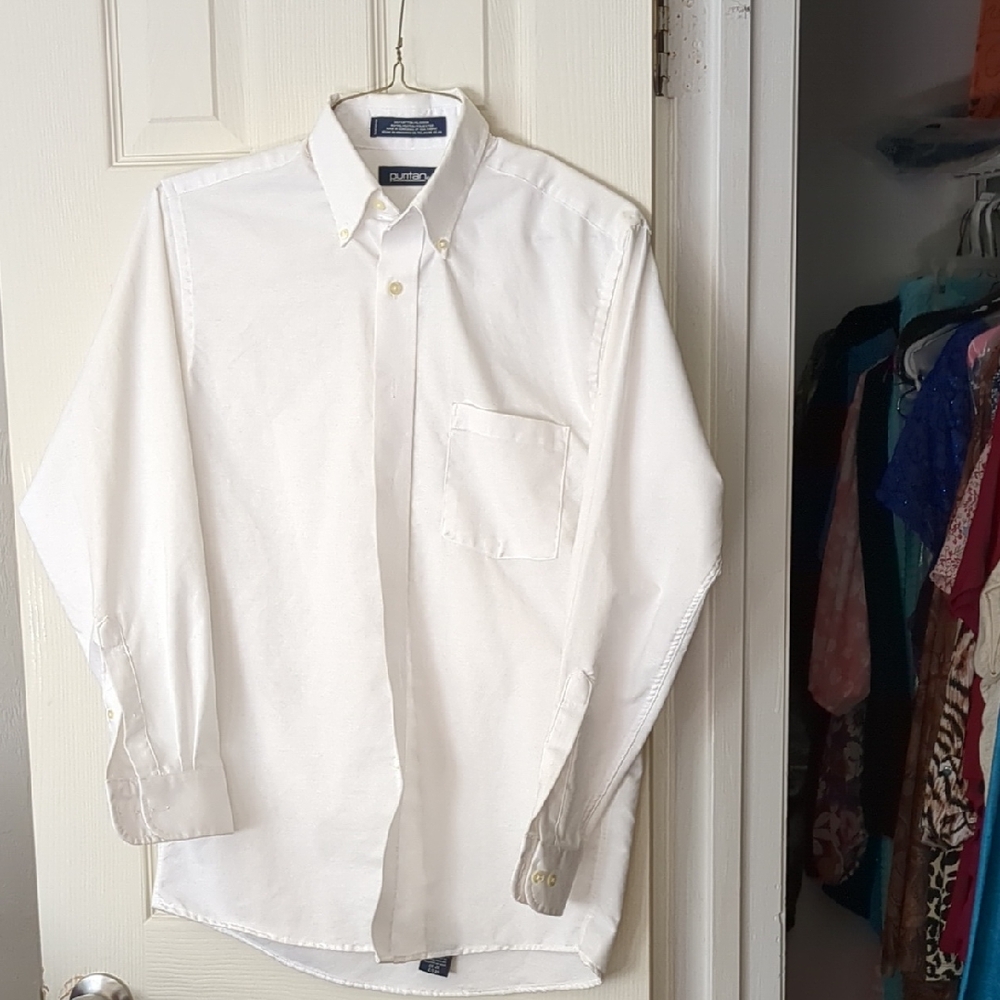 #331 Puritan Men’s White Button Down Dress Shirt 14.5 32/33 Long Sleeve
